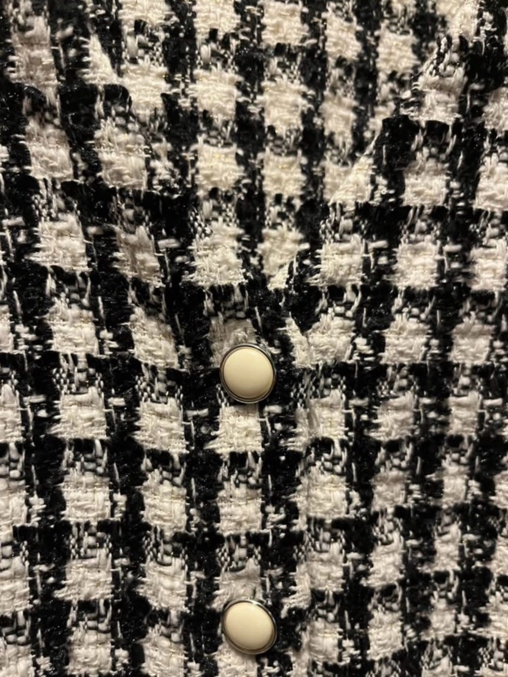 Gabby Skye Black and White Tweed Button-Front Dress - Picture 3 of 6